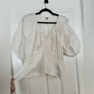 Old navy puff sleeve smocked waist top